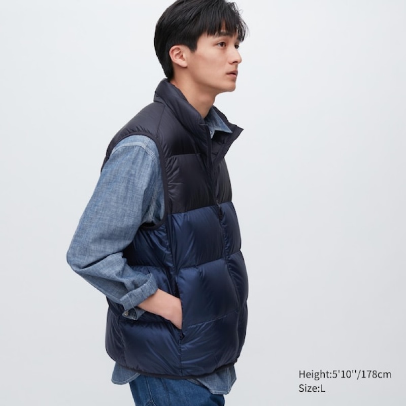 Uniqlo Ultra Light Down Vest Herre Marineblå | TFOMRL-026