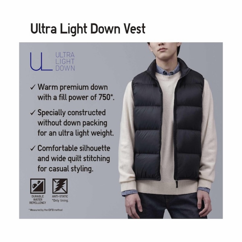 Uniqlo Ultra Light Down Vest Herre Marineblå | VESJNF-671