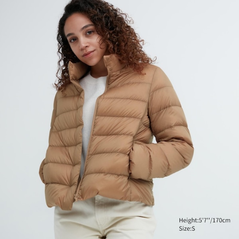 Uniqlo Ultra Light Down jackets Dame Beige | 0196-DTMJA