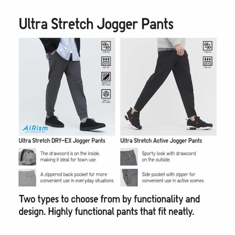 Uniqlo Ultra Stretch DRY-EX Joggebukser Herre Grå | 0439-HBVTX