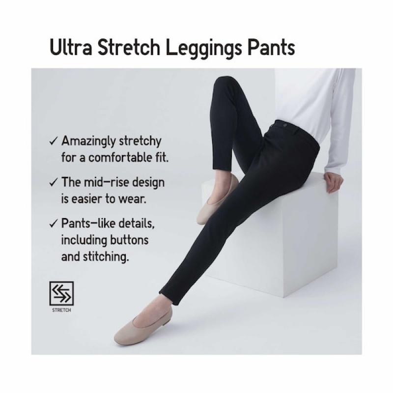 Uniqlo Ultra Stretch Denim Leggings Bukse Dame Marineblå | 5972-SBZCJ