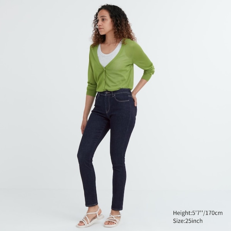 Uniqlo Ultra Stretch Jeans Dame Marineblå | 7306-XBJWM