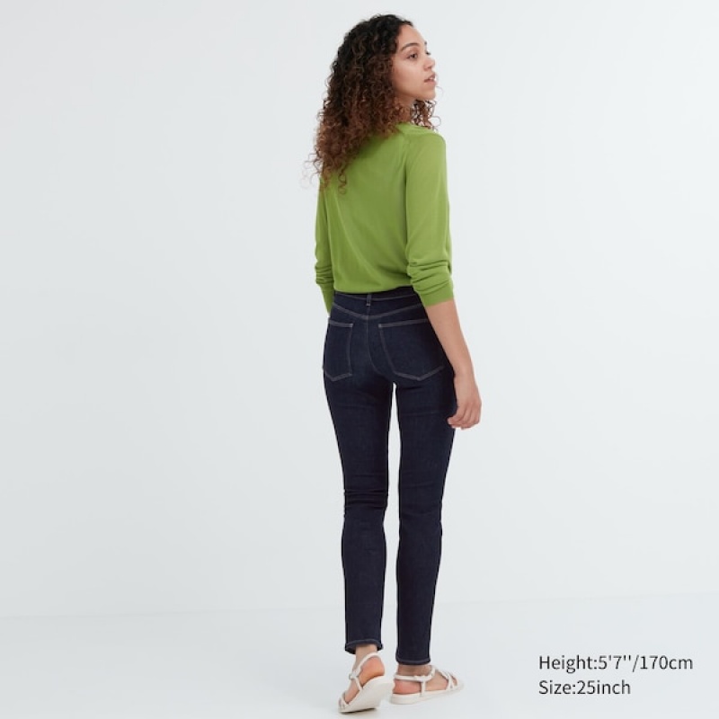 Uniqlo Ultra Stretch Jeans Dame Marineblå | 7306-XBJWM