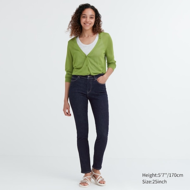 Uniqlo Ultra Stretch Jeans Dame Marineblå | 7306-XBJWM