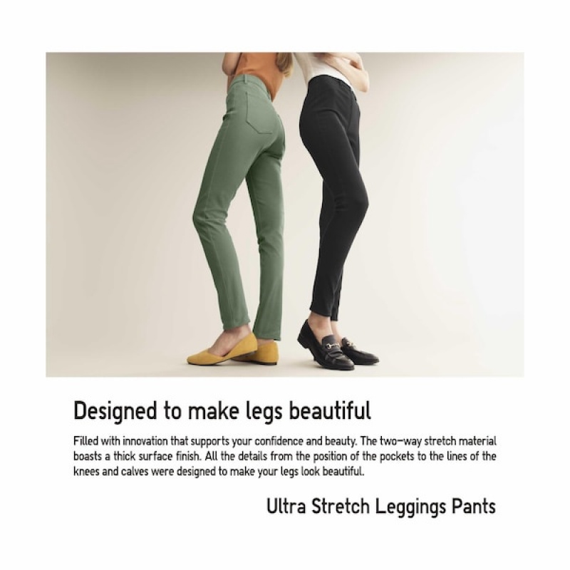 Uniqlo Ultra Stretch Leggings Bukse Dame Beige | 1826-MXUOQ