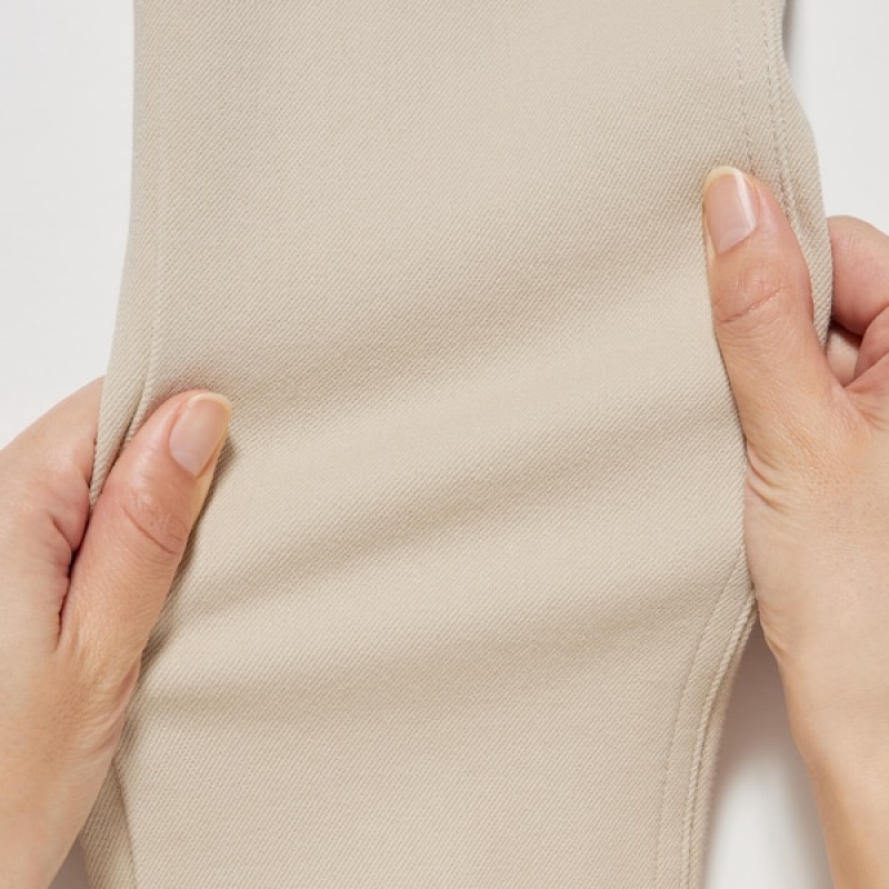 Uniqlo Ultra Stretch Leggings Bukse Dame Beige | 1826-MXUOQ