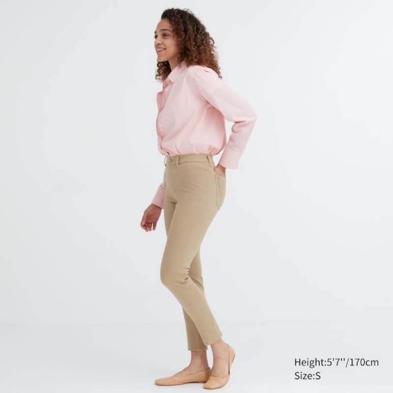 Uniqlo Ultra Stretch Leggings Dame Beige | 6705-OTEKV