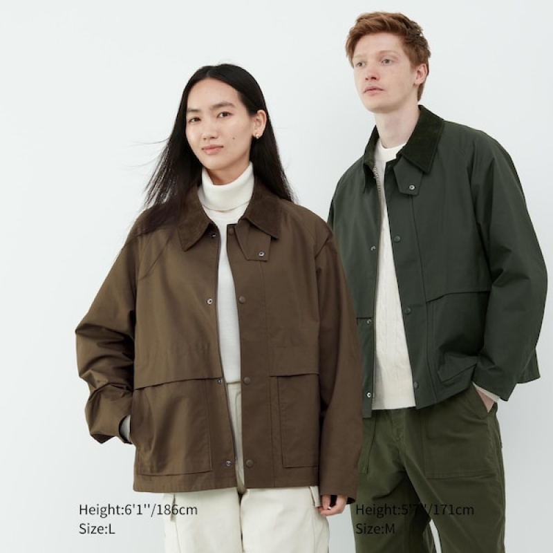 Uniqlo Utility Kort Blouson jackets Herre Grønn | ZUTQVK-396