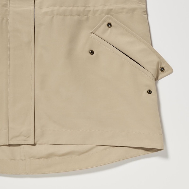 Uniqlo Utility Parka Dame Beige | 2607-WOUHT