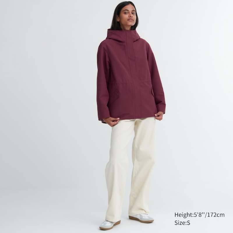 Uniqlo Utility Parka Dame Burgunder | 5604-IGXVZ