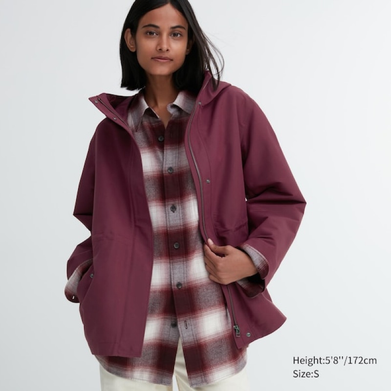 Uniqlo Utility Parka Dame Burgunder | 5604-IGXVZ