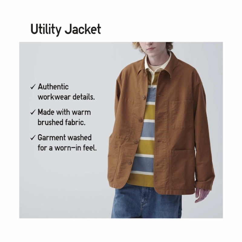 Uniqlo Utility jackets Herre Brune | BLXCNO-532