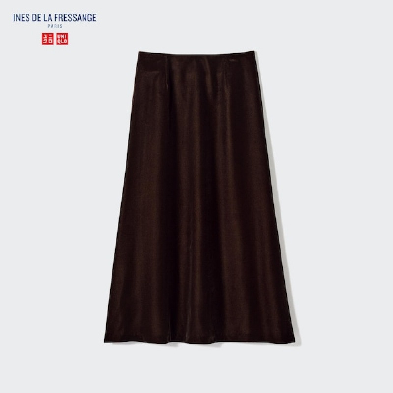 Uniqlo Velvet Narrow Skjørt Dame Brune | 9865-CUFLW