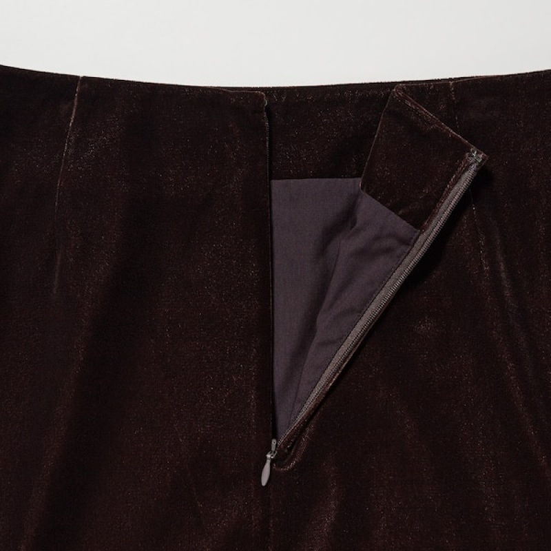 Uniqlo Velvet Narrow Skjørt Dame Brune | 9865-CUFLW